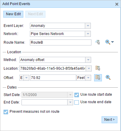 Add Point Events widget Add Point Events widget