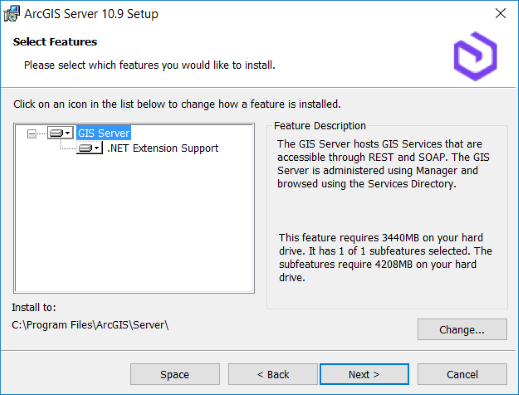 Select features for installation. Select features for installation.